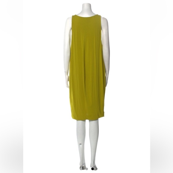 MaxMara chartreuse cowl neck sleeveless midi dress - Picture 2 of 12